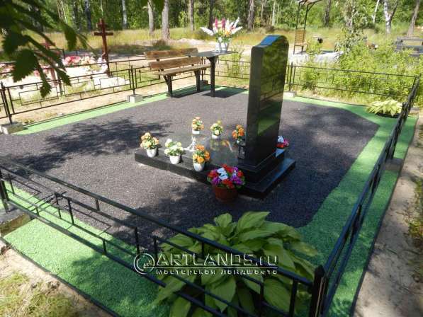 Благоустройство могил покрытием каменный ковер Art Gravel в Санкт-Петербурге фото 11
