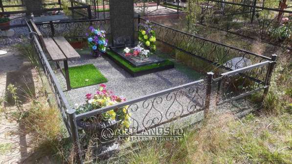 Благоустройство могил покрытием каменный ковер Art Gravel в Санкт-Петербурге фото 14