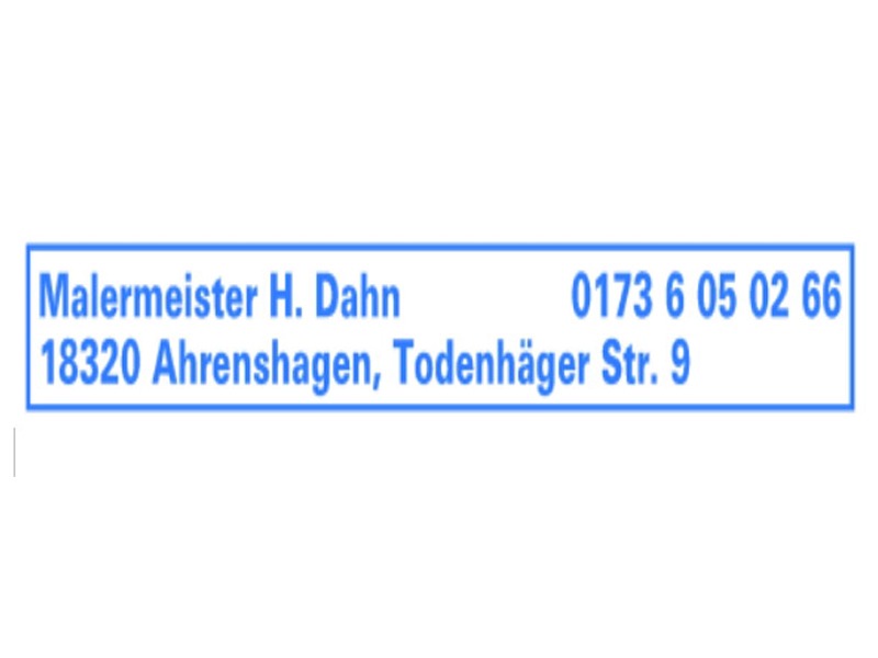u27a4 Dahn Holger Malermeister 18320 Ahrenshagen-Daskow Adresse | Telefon | Kontakt 0