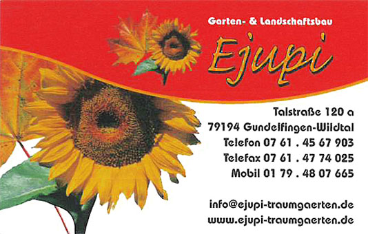 ➤ Ejupi Garten- und Landschaftsbau 79194 Gundelfingen-Wildtal Öffnungszeiten | Adresse | Telefon 0