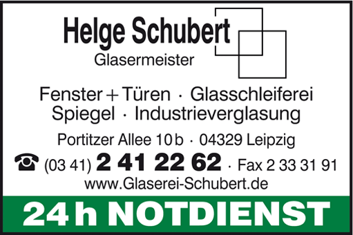 u27a4 Glaserei Helge Schubert 04329 Leipzig-Heiterblick Öffnungszeiten | Adresse | Telefon 1