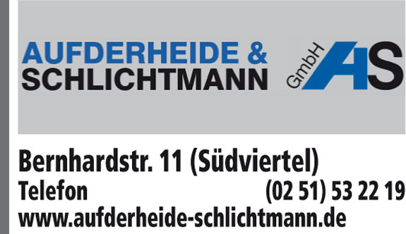 ➤ Aufderheide & Schlichtmann GmbH 48153 Münster-Centrum Öffnungszeiten | Adresse | Telefon 0