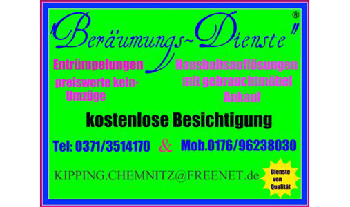 ➤ Ihr Entrümpelungs-Profi Mike Kipping 09130 Chemnitz-Sonnenberg Adresse | Telefon | Kontakt 7