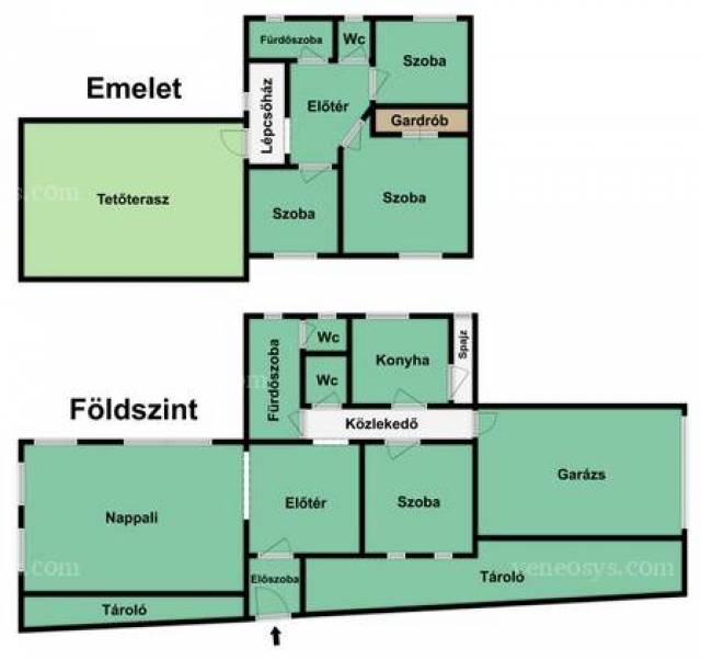 Kedvező elrendezésű, TETŐTERASZOS, 211 m² ingatlan 5 szobával, kandallóval ELADÓ - csak be kell költ - Miskolc - Eladó ház, Lakás 5