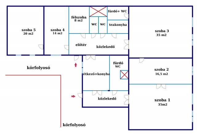 Eladó 183 m2-es téglalakás Budapest VII. kerület, Erzsébet körút - Budapest VII. kerület, Erzsébet körút - Eladó ház, Lakás 2