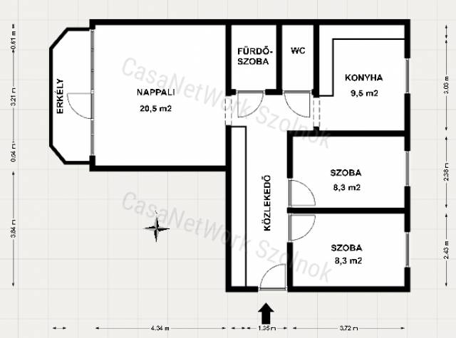 Eladó Szolnok belvárosában egy 64 m2-es 1+2 félszobás lakás - Szolnok, Belváros - Ház 9